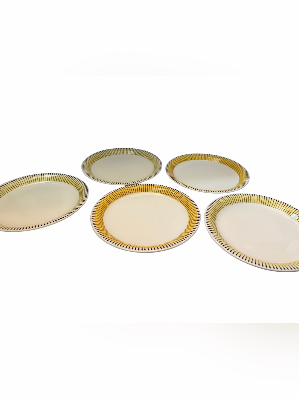 Vintage Scandinavian MCM 7” Ceramic Plates Stavangerflint Norway Set of 5